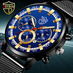 Reloj de pulsera de cuarzo para hombre, cronógrafo luminoso de acero inoxidable, informal, esfera grande, deportivo, <span class=keywords><strong>regalo</strong></span> para novio, novedad de 2021 - Product Image 2