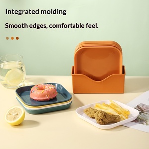 <span class=keywords><strong>Assiette</strong></span> <span class=keywords><strong>carrée</strong></span> de 6 pouces en plastique, <span class=keywords><strong>petite</strong></span>, pour collations et gâteaux, style moderne et minimaliste, pour la table à manger domestique, également utilisable comme <span class=keywords><strong>assiette</strong></span> de service. - Product Image 4