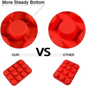 Moule à pâtisserie en silicone à 12 cavités, antiadhésif, pour four, DIY, réutilisable, sans BPA, compatible lave-vaisselle et <span class=keywords><strong>micro</strong></span>-<span class=keywords><strong>ondes</strong></span>, vente en gros - Product Image 4