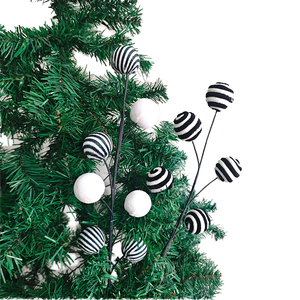 Decorazione appesa per <span class=keywords><strong>albero</strong></span> di Natale bianco nero del produttore diretto decorazioni natalizie di peluche - Product Image 1