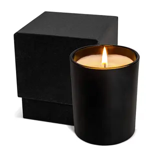 Vietnam China Factory Rectangular Craft Packaging Hard Cardboard Luxury Gift Black Rigid Paper Wholesale Candle Box