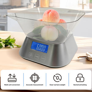 Nouveau design ménage <span class=keywords><strong>boulangerie</strong></span> écran Lcd 5kg Keukenweegschaal électronique pesage numérique balance alimentaire balance de cuisine avec bol - Product Image 3