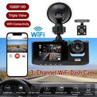 Caméra de rétroviseur de voiture DVR, enregistreur de conduite, vision nocturne, 1080P IPS, double objectif, grand angle 170°, caméra embarquée étanche