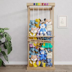 Estante de Almacenamiento de Peluches de Madera, Tipo Rectangular, Organizador de Juguetes para Dormitorio con Hamaca, Almacenamiento para Niños en Cuarto de Juegos - Product Image 1