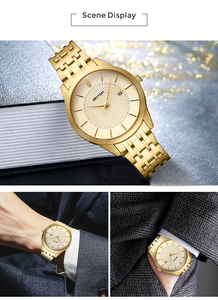 inoxidable sólido banda <span class=keywords><strong>reloj</strong></span> de pulsera 5atm impermeable de oro simple colores dial calendario mano <span class=keywords><strong>reloj</strong></span> para hombre - Product Image 5
