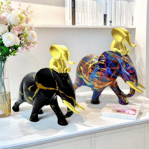 Adorno de Resina Epoxi con Escultura de Elefante Madre e Hijo, Estilo Nórdico Minimalista Creativo, de Alta Gama, Arte y Regalo Coleccionable - Product Image 2