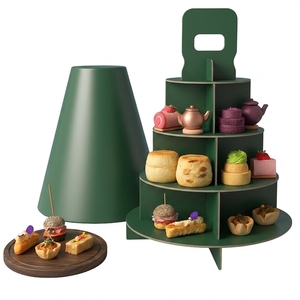 Boîtes d'emballage pour gâteaux de boulangerie 12x12x6 en papier couché, présentoirs pour aliments, présentoirs ronds pour gâteaux de mariage, vente en gros - Product Image 4