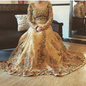 ATIYA LIBAS nupcial indio/pakistaní hermoso acetato Lehenga y Choli vestido con bordado Zardozi pesado para boda-2019 - Product Image 2