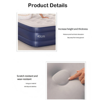 Offre Spéciale moderne Double/King convertible gonflable matelas pneumatique pliable Portable intégré pompe flocage lit pour Camping en plein air