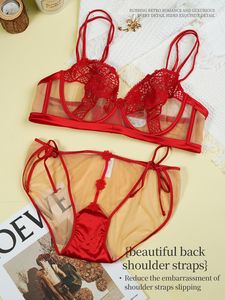 Soutien-gorge push-up en dentelle sexy pour femme, personnalisable, à armatures, motif floral, fin, en stock, soutien-gorge transparent - Product Image 4