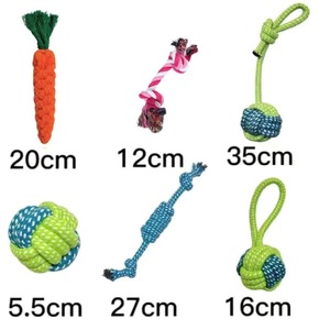 Jouets en corde pour chiens, en coton noué, pour chiots en pleine dentition, chiens de taille moyenne et grande, jouet universel à mâcher pour chiens et chats - Product Image 5