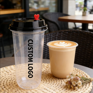 Gobelets transparents en plastique PP à paroi simple de 400 ml, 90 mm, imprimés avec logo personnalisé pour café chaud - Product Image 5