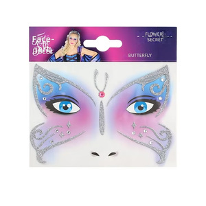 Pegatina de <span class=keywords><strong>Tatuaje</strong></span> Facial de Mariposa Lista para Enviar con Detalles de Gemas de Imitación para Maquillaje de Fiesta de Carnaval, Festival, Halloween - Product Image 5