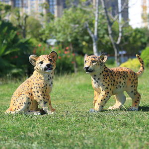 Escultura de leopardo de <span class=keywords><strong>animal</strong></span> de fibra de vidrio personalizada para exteriores, estatua artística de resina para jardín y Casa, regalo - Product Image 5