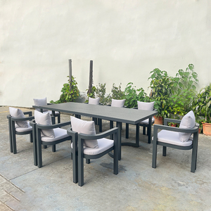 Meubles en aluminium thermolaqué, table et chaises de salle à manger d'extérieur modernes, vente chaude - Product Image 3