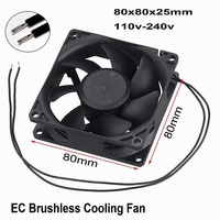 Ventilateur axial sans balais Gdstime GEA8025 80x80x25mm pour boîtier d'ordinateur, avec roulement à billes, dissipateur thermique en plastique, AC 110V/120V/220V/240V, 2800 tr/min