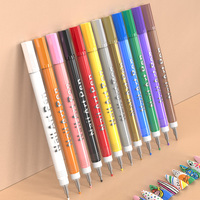 Stylo à ongles permanent liquide en gros, kit professionnel de graffiti pour l'art des ongles, ensemble de feutres de polissage, 12 couleurs, stylo de traitement des ongles