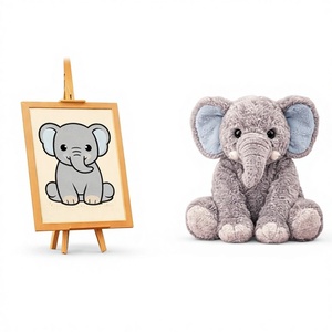 Peluche Elefante Rosa Morbido <span class=keywords><strong>e</strong></span> Coccoloso, Grande Bambola Adorabile, Cuscino in Peluche Carino per Cameretta, Compleanno, in Poliestere Lavato PP - Product Image 1