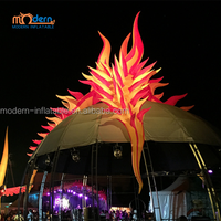 Scène de festival de musique gonflable à flamme, accessoires de scène gonflables créatifs