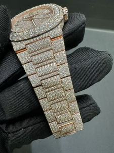 Prezzo all'ingrosso <span class=keywords><strong>orologio</strong></span> meccanico da <span class=keywords><strong>uomo</strong></span> 18K rosa in <span class=keywords><strong>oro</strong></span> galvanico popolare VVS Moissanite quadrante cinturino in <span class=keywords><strong>acciaio</strong></span> inossidabile - Product Image 2