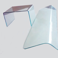 Table Basse Courbe en Verre Trempé pour Tables d'Appoint et Consoles – Panneau Incurvé – Offre Spéciale