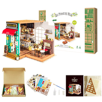 Robotime Rolife Contact Obtenez une réduction Bois Artisanat DG109 Simon's Coffee Gift Kit 3D Wooden Puzzles DIY Miniature House