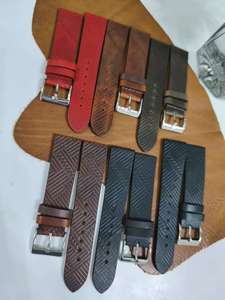 Tùy chỉnh chất lượng cao ODM thiết kế dầu sáp Calfskin Đồng hồ phẳng Dây đeo 18mm/20mm với đóng dấu đặc biệt dòng mô hình - Product Image 2