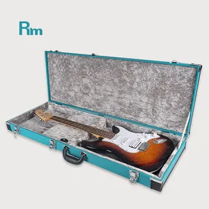 WC100-ER Rm Rainbow Wholesale Professional PU Leather wood 12kind Colorful Telecaster Stratocaster Electric Guitar Case hard