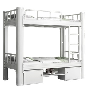Dortoir de l'école 2 couches en acier double Decker lit en métal avec armoire de rangement inférieure - Product Image 1