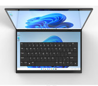Nouvel ordinateur portable mini 2024 avec double écran tactile IPS de 14 + 14 pouces, résolution 2560*1440, 16 Go de RAM