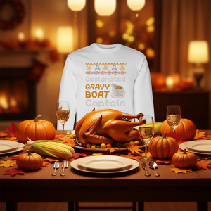 Camiseta de manga larga con diseño de la tetera de salsa del Capitán de Acción de Gracias, ropa promocional festiva - Product Image 3