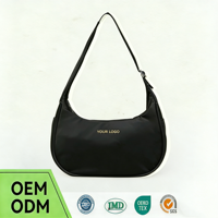 Sac à bandoulière en nylon personnalisé avec fermeture éclair et doublure, sac de lune mini dumpling à sangle unique pour femme, idéal pour l'été