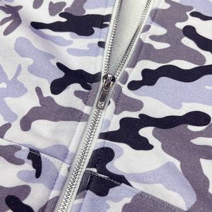 Survêtements personnalisés unisexes, ensembles camouflage imprimés sur toute la surface, sweat-shirt et pantalon de survêtement, survêtement ample surdimensionné à fermeture éclair pour hommes - Product Image 3