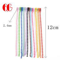 Chaînes de perles en boule colorées, accessoires à confectionner soi-même pour la fabrication de bijoux, adapté au porte-clés poupées, connecteur d'étiquettes à main, 1 mètre