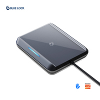 Système de serrure intelligente Bluelock E5 avec encodeur de cartes, capteur, application TTLOCK, cartes NFC MIFARE/CPU, lecteur-graveur de clés, Cloud, en aluminium, pour hôtels
