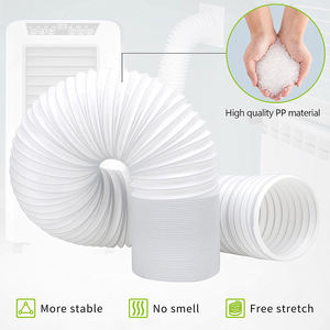 <span class=keywords><strong>Tuyau</strong></span> d'évacuation d'air manuel portable en plastique PP blanc de 5,1 pouces, 78 pouces, écologique, pour usage domestique, haute qualité, épaisseur 1 mm - Product Image 4