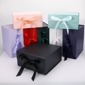 Luxury Customized Recyclable Magnetic Clothing Shoes Packaging Gift Folding <strong>Boxes</strong> Rigid Cardboard Carton with Ribbon - Product Image 1