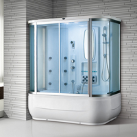 Cabine de douche hammam avec bain à remous intégré, sauna intérieur de luxe avec cabine en verre pour spa à domicile