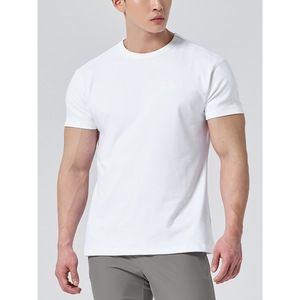A07T New Summer Heavy Cotton Solid Blank Loose Neck T-shirt Short Sleeve Men's Student Couple Casual <b>Cheap</b> Foreign Trade - Product Image 4