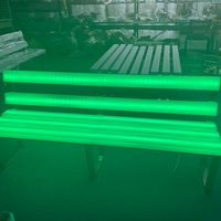 Banc de jardin extérieur moderne en plastique PE éclairé par LED avec 16 couleurs changeantes, résistant à l'eau, usage commercial
