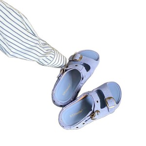 Sandali Vintage con Fibbia e Suola Spessa, Ciabatte Monofascia Versatili <span class=keywords><strong>per</strong></span> Esterni e Spiaggia - Product Image 1