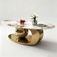 Table basse ovale de style minimaliste italien, peinture laquée de luxe, pour salon d'appartement