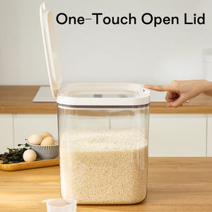 Contenedor de almacenamiento de alimentos de cocina moderno personalizado ANYA, dispensador de cereales de plástico transparente de silicona, contenedor de almacenamiento de granos para alimentos secos - Product Image 2