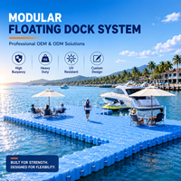 Plateforme flottante pour fête sur l'eau, ponton pour jet ski, quai en polyéthylène haute densité, capacité de charge de 300-350 kg/m² pour bateau-maison