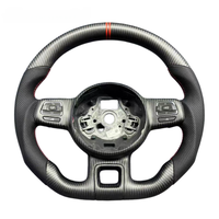 Volant en fibre de carbone rouge entièrement recouvert, personnalisé pour Volkswagen Beetle