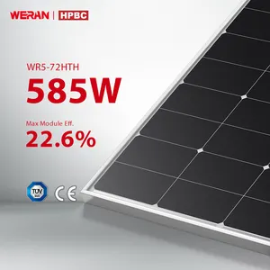 Wholesale WERAN 585W Solar Power Panel Module Home Use Half Cell 144 Cells Photovoltaic Longi Solar Panel With CE TUV CSA