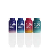 Bouteille de pilules HDPE tendance 2026 à couleur dégradée 200cc avec bouchon PP mat et opercule en aluminium pour emballage de comprimés de vitamines – Vente en gros