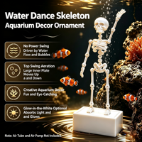 Décoration d'aquarium squelette dansant imprimé en 3D, squelette articulé mobile pour aquarium, décoration artistique moderne en PLA