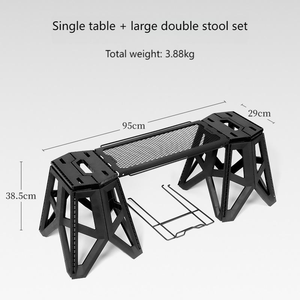 CZFIT Outdoor Multifunctional Waterproof Breathable Folding <b>Table</b> Grid Mesh Pattern Stool Side-Hanging Portable Camping Picnic - Product Image 3