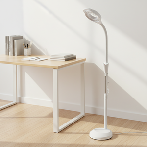 โคมไฟตั้งพื้นแบบมีแว่นขยายสำหรับร้านเสริมสวย บำรุงผิวหน้า ไฟ LED กำลังขยาย 8 เท่า แว่นขยายสำหรับต่อขนตา ความงาม ดูแลร่างกาย ปลั๊กแบบ US - Product Image 5
